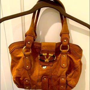 Valentino brown leather satchel authentic